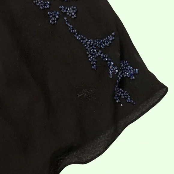 Scala Midnight Black and Sapphire Blue Blouse - Picture 3 of 8